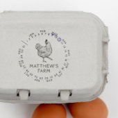 Maand en datum Rustic Chicken Egg Zelfinktende Stempel