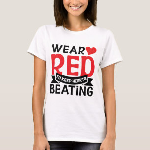 Maand hartgezondheid, Draag rood, hartziekte T-shirt