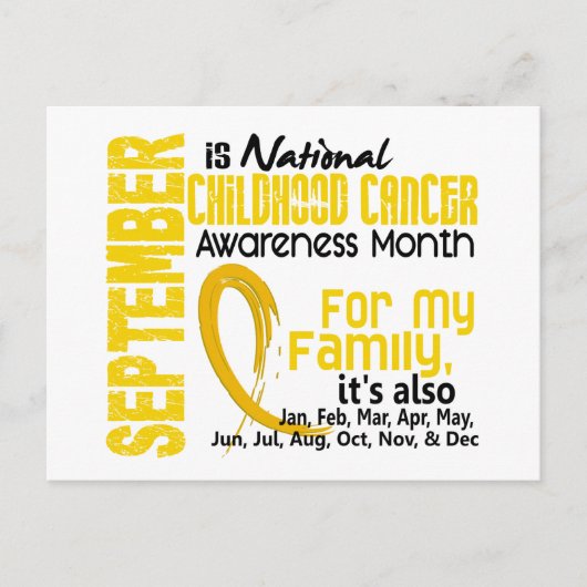 maand kinderkanker voor mijn familie briefkaart (Voorkant)