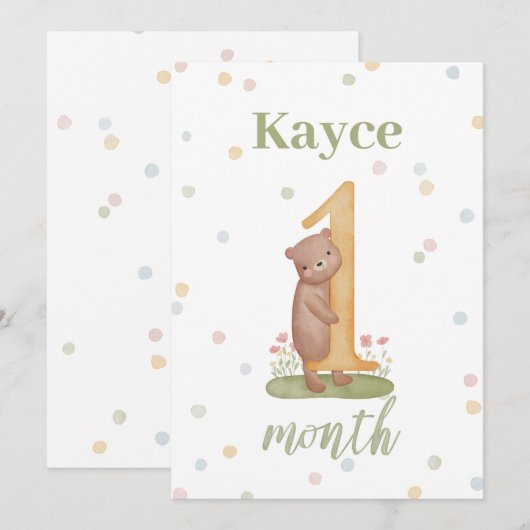 Maand per Maand Milestone Baby Kaarten (Voorkant / Achterkant)