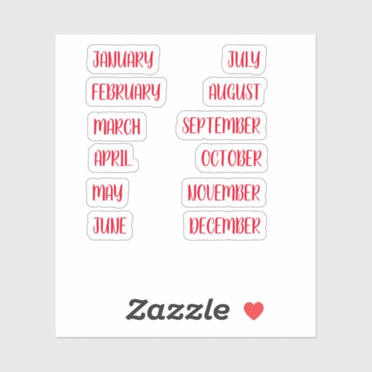 Maand Planner stickers (Vel)