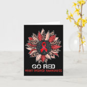 maand Rode lint - zonnebloem - hartziekte Kaart (Gele Bloem)