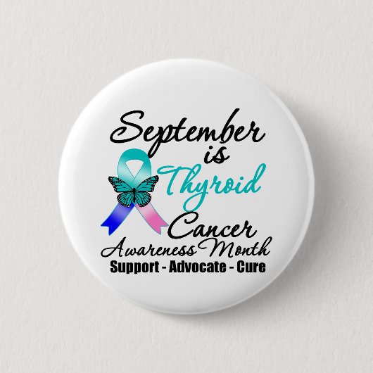 maand september Thyroid Cancer AWARENESS Ronde Button 5,7 Cm (Voorkant)