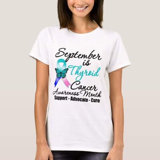 maand september Thyroid Cancer AWARENESS T-shirt (Voorkant)