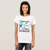 maand september Thyroid Cancer AWARENESS T-shirt (Voorkant volledig)