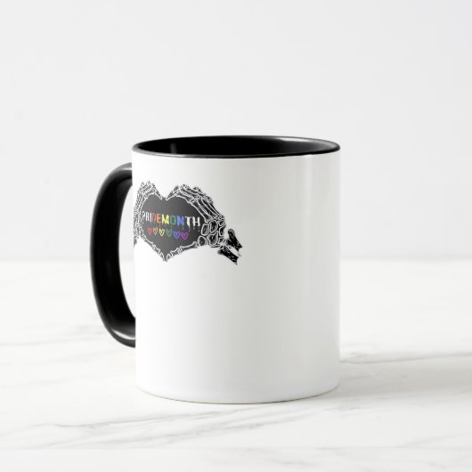 Maand Skelet Hart Handen LGBTQIA Mok (Voorkant links)