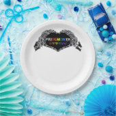 Maand Skelet Hart Handen LGBTQIA Papieren Bordje (Feest)