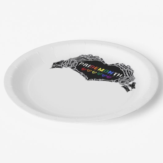 Maand Skelet Hart Handen LGBTQIA Papieren Bordje (Gekanteld)