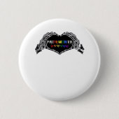 Maand Skelet Hart Handen LGBTQIA Ronde Button 5,7 Cm (Voorkant)
