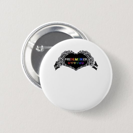 Maand Skelet Hart Handen LGBTQIA Ronde Button 5,7 Cm (Voorkant /achterkant)