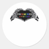 Maand Skelet Hart Handen LGBTQIA Ronde Sticker (Voorkant)