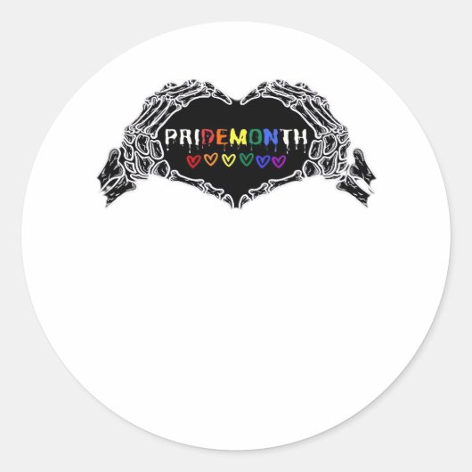 Maand Skelet Hart Handen LGBTQIA Ronde Sticker (Voorkant)
