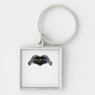 Maand Skelet Hart Handen LGBTQIA Sleutelhanger