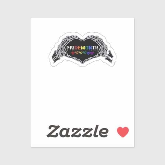 Maand Skelet Hart Handen LGBTQIA Sticker (Vel)