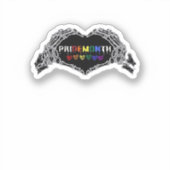 Maand Skelet Hart Handen LGBTQIA Sticker (Voorkant)