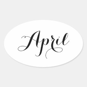 Maand Sticker: April Ovale Sticker