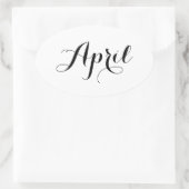 Maand Sticker: April Ovale Sticker (Tas)