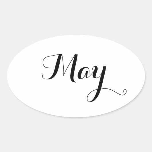 Maand Sticker: Mei Ovale Sticker (Voorkant)