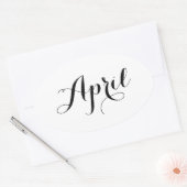 Maand Stickers: april Ovale Sticker (Envelop)