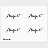 Maand Stickers: augustus Ovale Sticker (Vel)