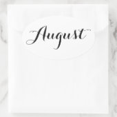 Maand Stickers: augustus Ovale Sticker (Tas)