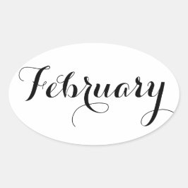 Maand Stickers: februari Ovale Sticker