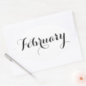 Maand Stickers: februari Ovale Sticker (Envelop)