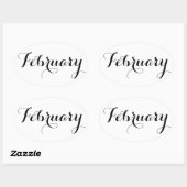 Maand Stickers: februari Ovale Sticker (Vel)
