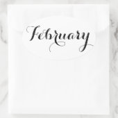 Maand Stickers: februari Ovale Sticker (Tas)