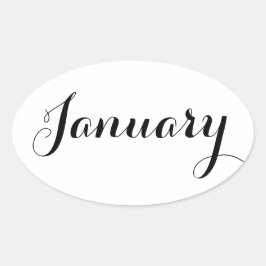 Maand Stickers: januari Ovale Sticker