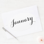 Maand Stickers: januari Ovale Sticker (Envelop)