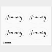 Maand Stickers: januari Ovale Sticker (Vel)