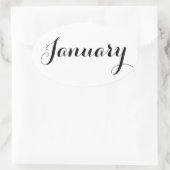 Maand Stickers: januari Ovale Sticker (Tas)