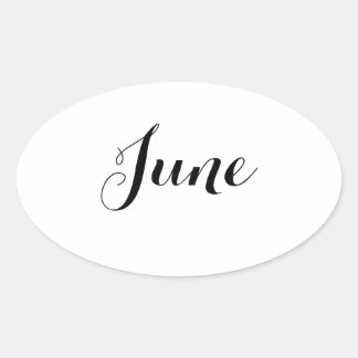 Maand Stickers: juni Ovale Sticker