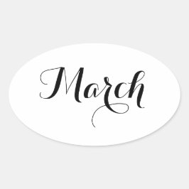 Maand stickers: maart ovale sticker