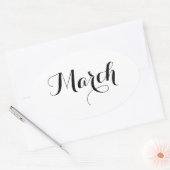 Maand Stickers: maart Ovale Sticker (Envelop)
