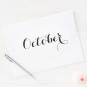 Maand Stickers: oktober Ovale Sticker (Envelop)