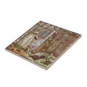 Maand van augustus Polychrome Wedgwood Antiek Repr Tegeltje (Zijkant)