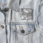 Maand van augustus uit 'The Shepheardes' Vierkante Button 5,1 Cm (In situ)