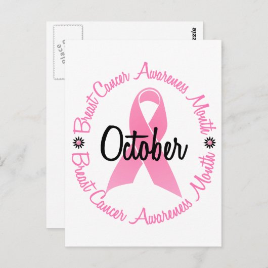 Maand van borstkanker briefkaart (Voorkant / Achterkant)