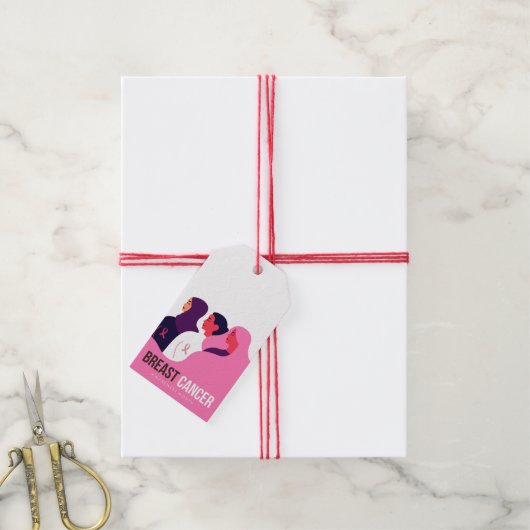 Maand van borstkanker cadeaulabel (Met Touw)