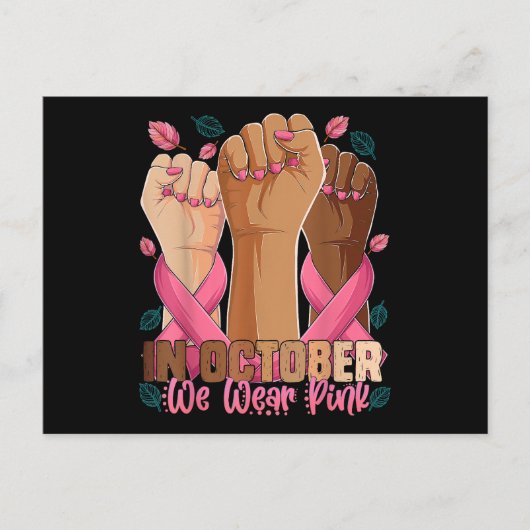 Maand van borstkanker in oktober Draag we P Feestdagenkaart (Voorkant)