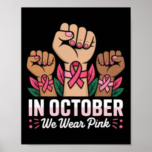 Maand van borstkanker in oktober Draag we P Poster