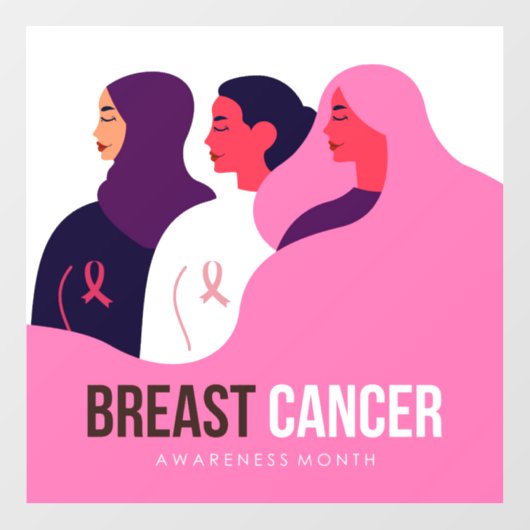 Maand van borstkanker raamsticker (Vel)