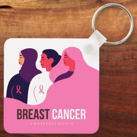 Maand van borstkanker sleutelhanger (Achterkant)