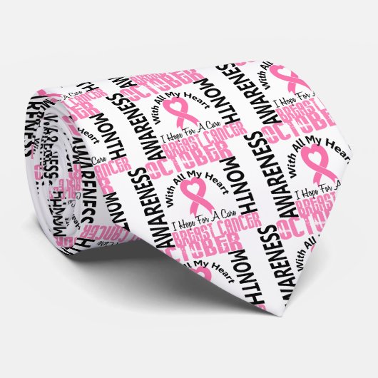 Maand van borstkanker stropdas (Opgerold)