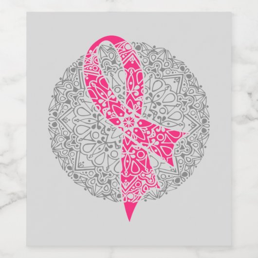 Maand van borstkanker Vrouwenoncologie Wijn Etiket (Enkel label)