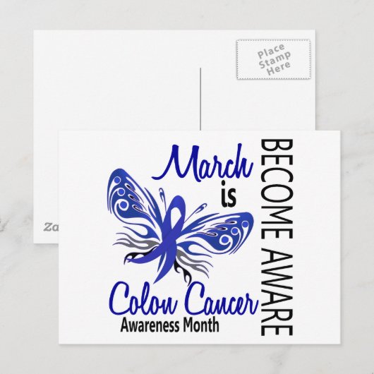 Maand van de Bewustmaking van de Kanker van Colon Briefkaart (Voorkant / Achterkant)