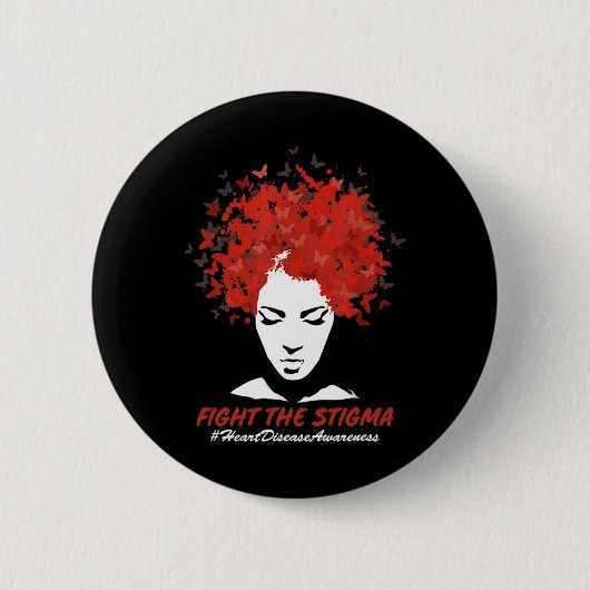 Maand van de bewustwording van hartziekten Stigma Ronde Button 5,7 Cm (Voorkant)