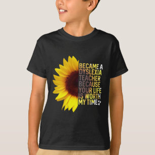 Maand van de bewustwording Zonnebloem Baan Dyslexi T-shirt